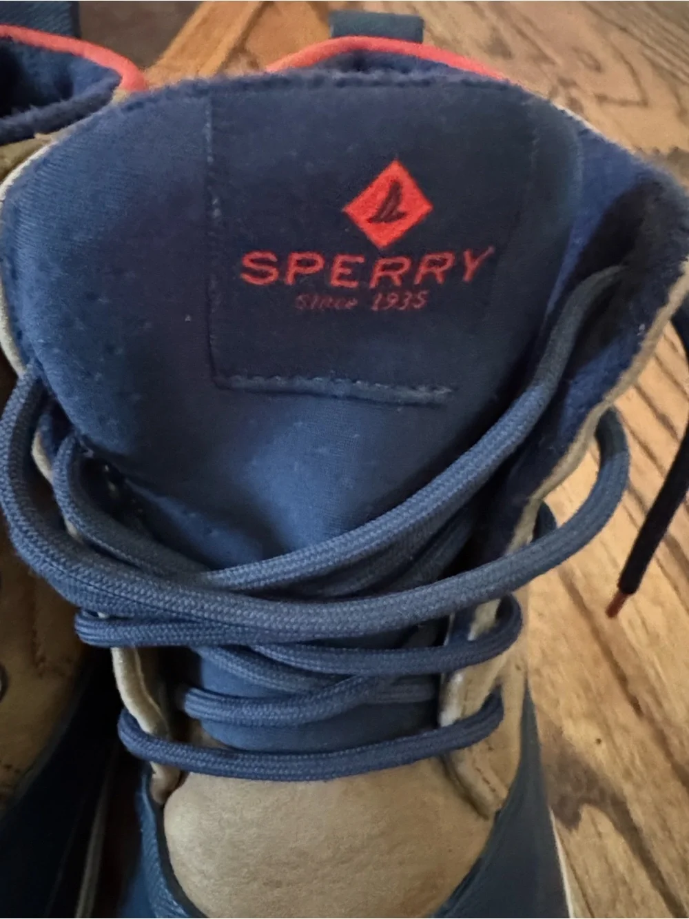 Sperry Navy, Tan and Red Men's Boat Shoes